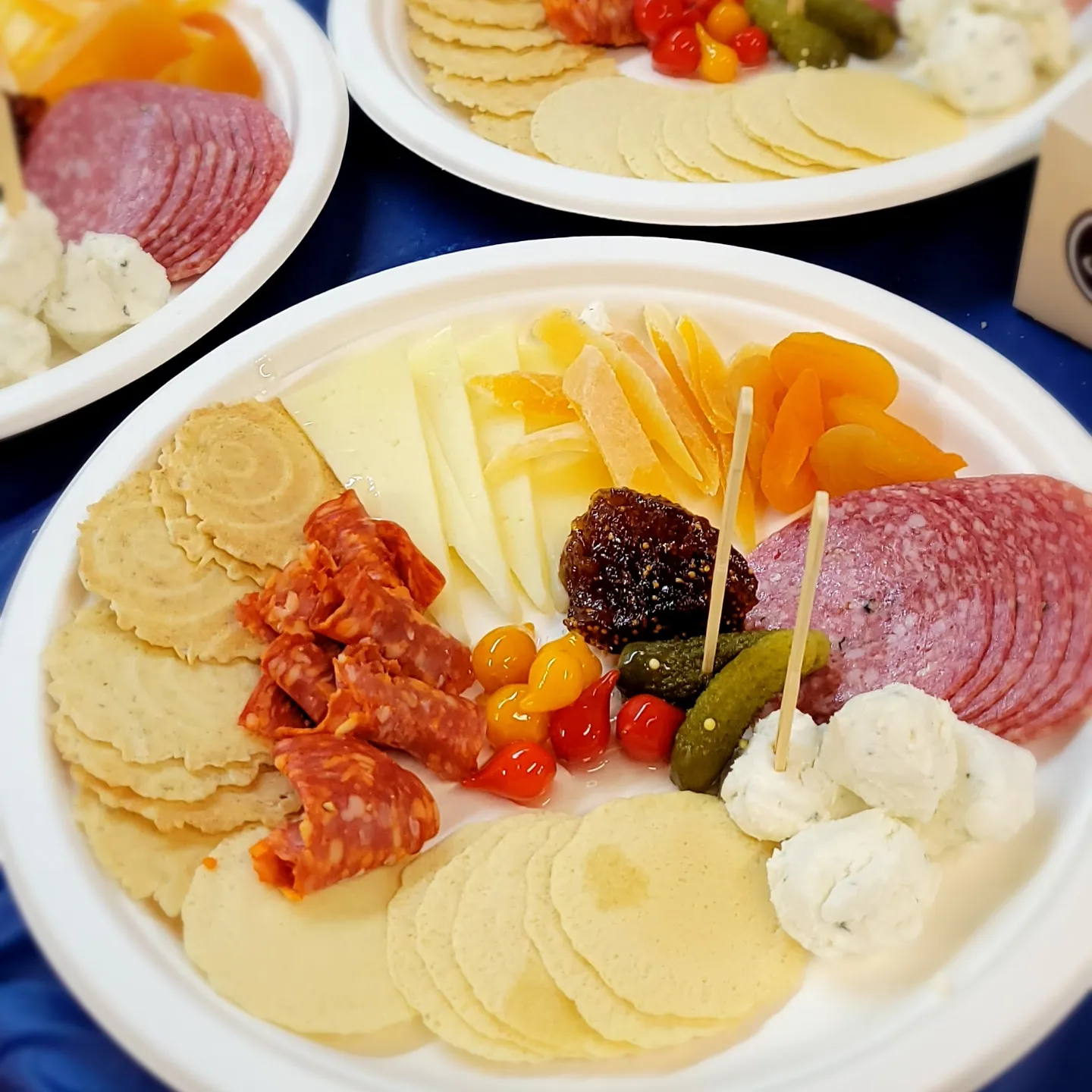 a picture of a meat and cheese platter